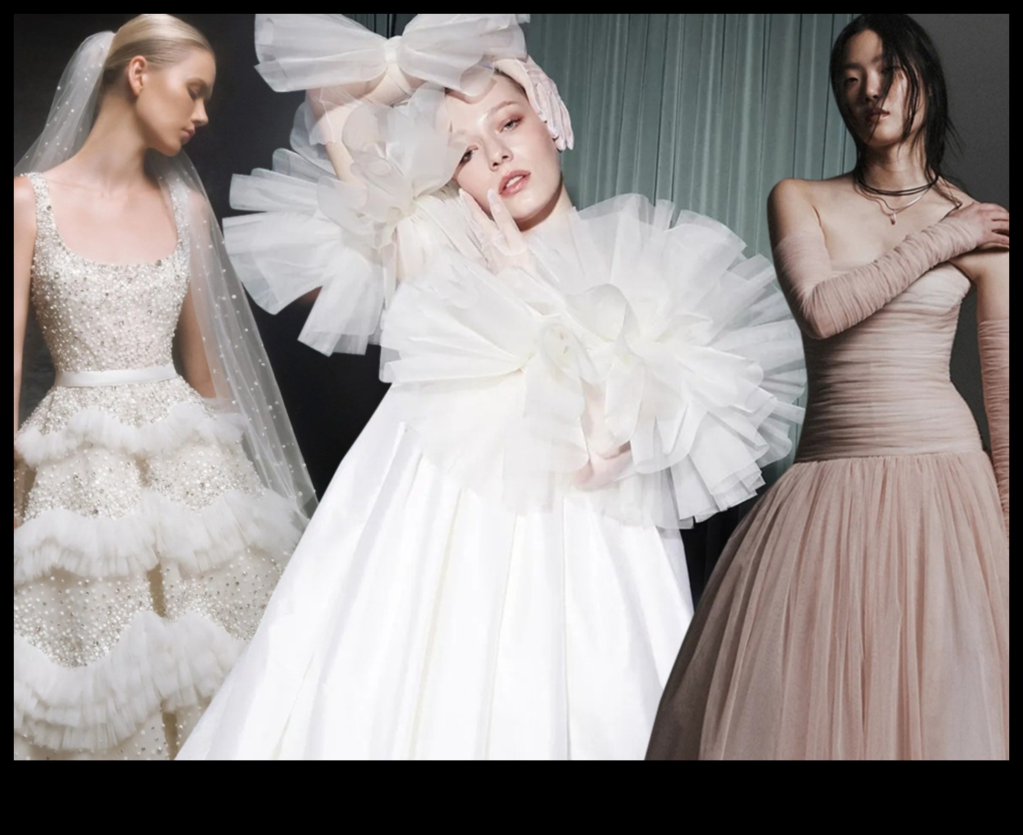 Modernas kaklasaites kāzu modes paziņojumi, kas sniedz paziņojumu 4 Modernas kaklasaites: Bridal Couture paziņojumi