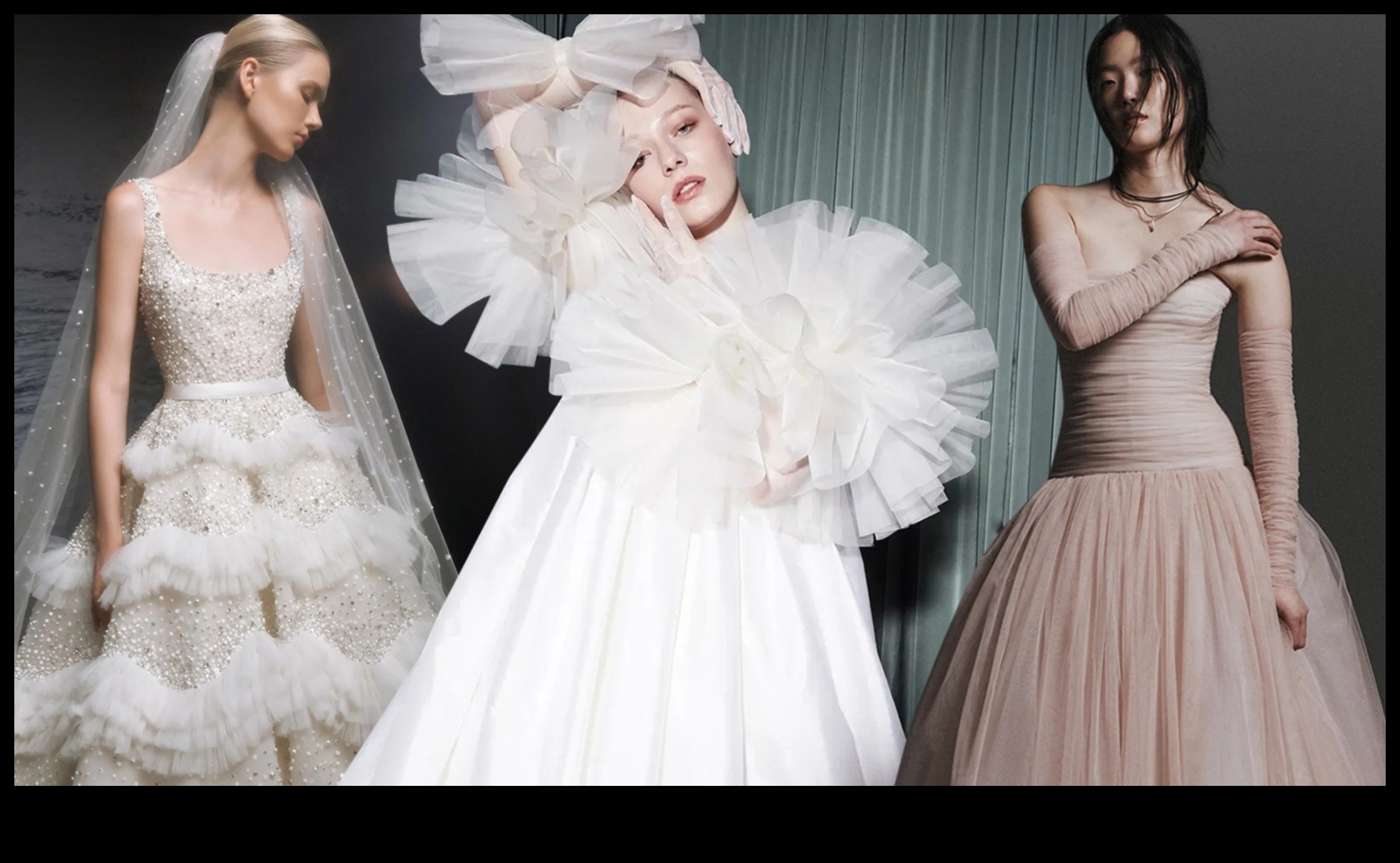 Modernas kaklasaites kāzu modes paziņojumi, kas sniedz paziņojumu 3 Modernas kaklasaites: Bridal Couture paziņojumi