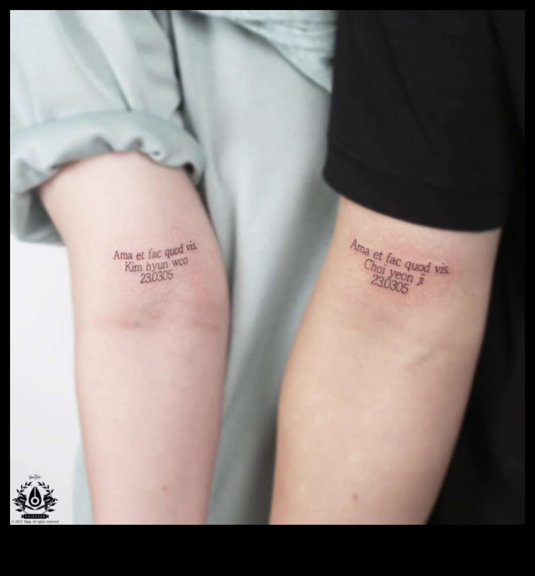 Ink Fusion pāra tetovējumi, kas simbolizē mūžīgo mīlestību 6 Tintes saplūšana: pāra tetovējumi, kas apvieno sirdis un dvēseles skaistā mākslā