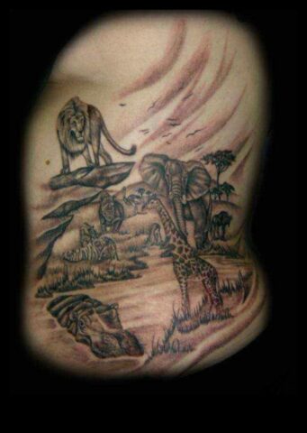 Tintes safari Ienirstiet dzīvnieku tetovējumu ziņojumu uz planētas